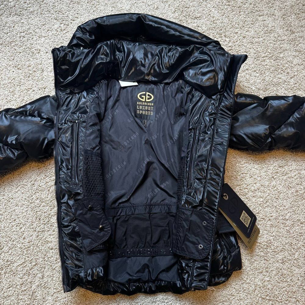 Goldbergh Elodie Quilted Ski Jacket Black Shine NWT US 4 Black Waterproof - Picture 11 of 12